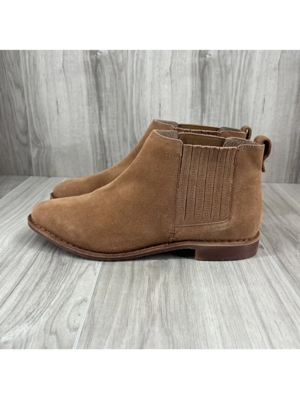 Seychelles Ankle Boots Womens 10 Brown Suede Slip On Chelsea Booties